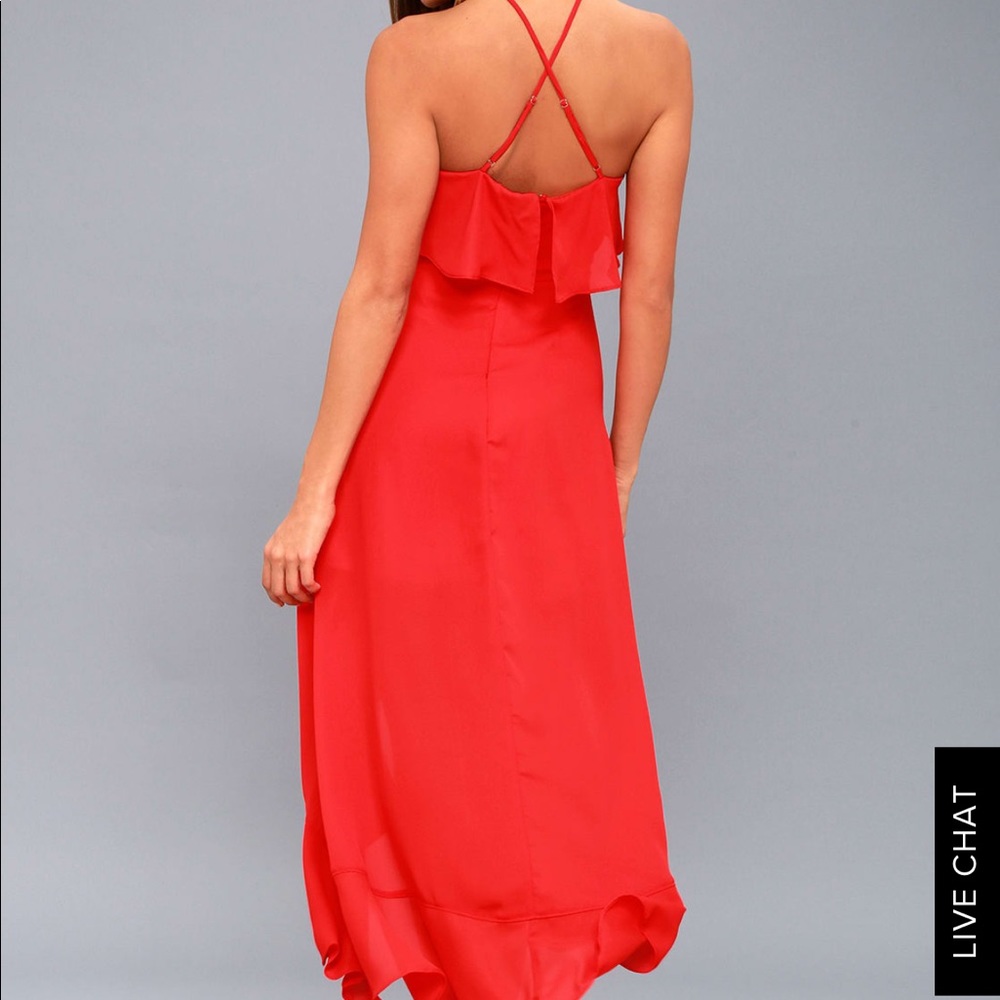 Red High-Low Dress - Picture 3 of 4